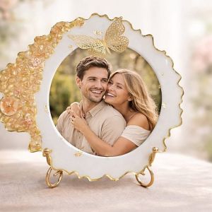 Personalized Epoxy Resin Round Photo Frame