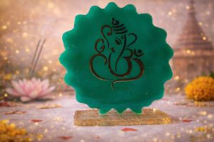 Premium Green Epoxy Resin Lord Ganesha Frame