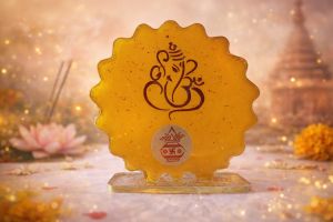 Yellow Elegant Resin Art Ganesha Frame