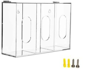 Triple Box Clear Acrylic Mask Glove Dispenser