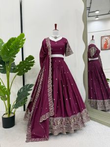 Designer Chinon Silk Lehenga Choli Set