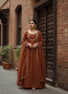 Designer Fox Georgette Party Wear Gown Set