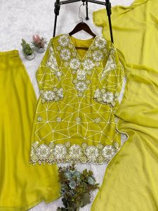 Designer Georgette Palazzo Suit Set