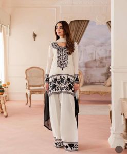 Designer Natural Crepe Farshi Palazzo Set