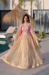 Designer Sindur Silk Lehenga Choli with Shrug