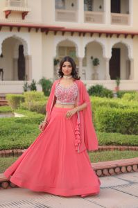 Faux Georgette Bridal Lehenga Set