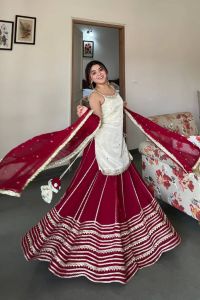Fendy Silk Sleeveless Kurti Lehenga Set