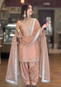 Glass Satin Farshi Plazzo Set