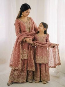Gmy Silk Mother Daughter Set
