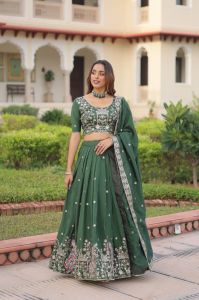 Heavy Sequins Zari Embroidered Lehenga Set