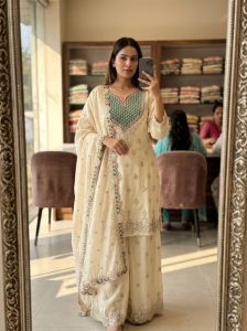 Mirror Diamond Embroidered Ethnic Sharara Set
