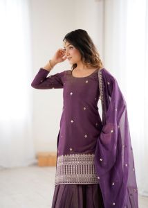 Purple Roman Shimmer Lehenga Set