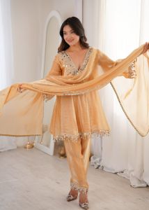Real Mirror Embroidered Ethnic Suit Set