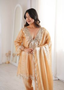 Real Mirror Embroidered Ethnic Suit Set