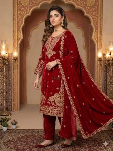 Roman Cording Sequins Embroidered Palazzo Suit Set