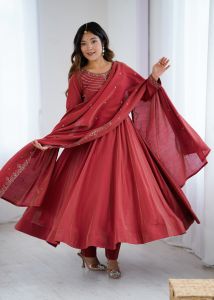 Roman Shimmer Anarkali Set