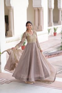 Sequins Zari Embroidered Party Wear Gown