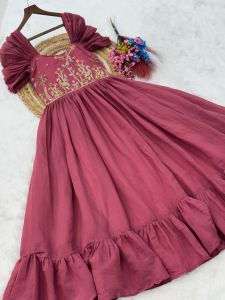 Wedding Wear Mal Chanderi Gown Dress