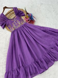 Wedding Wear Mal Chanderi Gown Dress