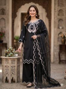 Pakistani Style Cut Work Palazzo Suit Set