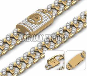 14K Gold Diamond Chain Bracelet