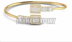 Classic Diamond Gold Kada Bracelet