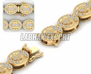 Diamond Studded Men Gold Bracelet