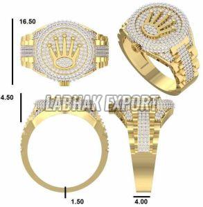 Diamond Studded Men Gold Ring