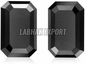 Emerald Cut Natural Black Diamond
