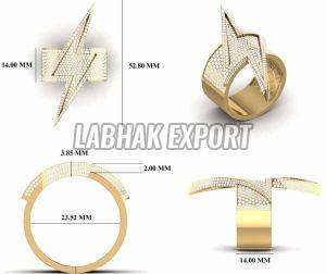 Flash Mens Diamond Gold Ring