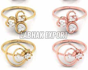 Floral Diamond Gold Ring