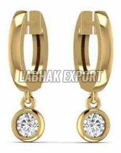 Gold Solitaire Stud Earring