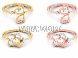 Heart Shape Diamond Gold Ring
