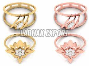 Luxury Diamond Engagement Gold Ring