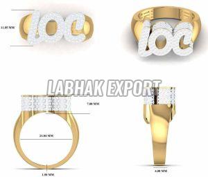 Luxury Mens Diamond Gold Ring