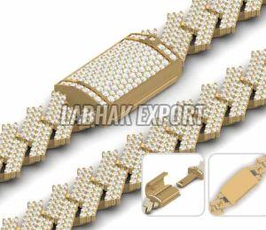 Mens Diamond Gold Chain Bracelet