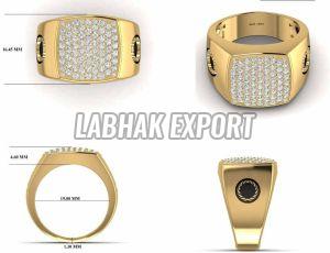 Mens Gold Diamond Band Ring