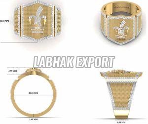 Mens Wedding Diamond Gold Ring