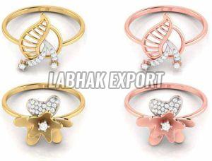 Modern Style Diamond Gold Ring