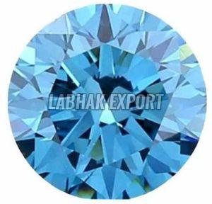 Round Blue Lab Grown Diamond
