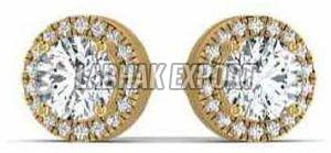 Round Diamond Stud Earring