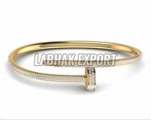 Women Diamond Gold Kada Bracelet