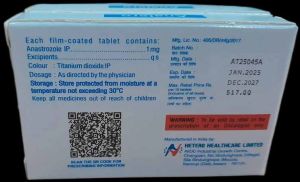 Anatero 1mg Anastrozole Tablet