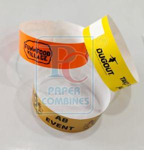 Multi Color Printed Synthetic Tyvek Paper Wristbands