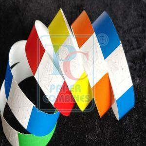Two Color Print Adhesive Paper Wristbands
