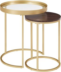 Gold Powder Coated Round Nesting Table Set
