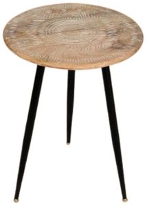 Modern Round Wood Accent Table
