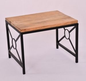 Rectangular Wood Metal Step Table