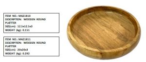 round mango wood platter