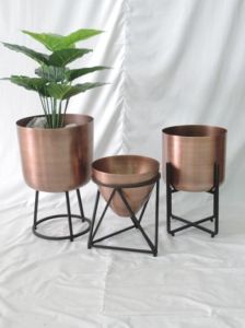 Round Metal Planter